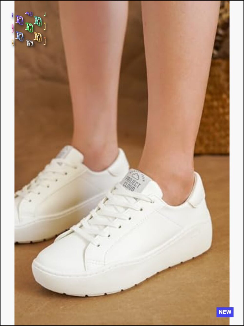 Platform Sneakers Lightweight Memory Foam Non Slip Lace-Up Wedge Sole - Picture 2 of 7
